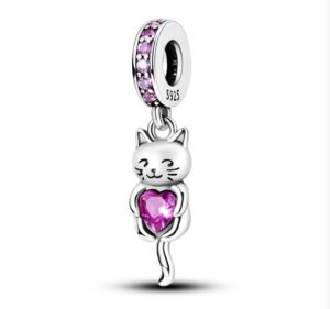 Charm Gatito Con Piedrita De Corazon