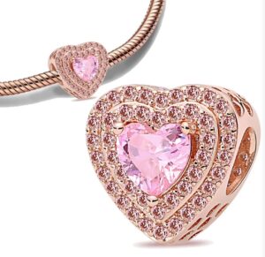 Charm Corazon Rosa Diamantado - Imagen 2