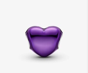 Charm Corazon Morado Liso - Imagen 2