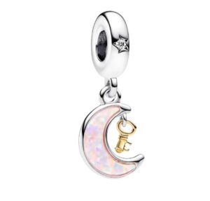 Charm Luna Rosa & Llave Dorada