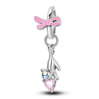 Charm Gatito Alegre y Corazon Rosa