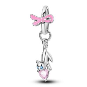 Charm Gatito Alegre y Corazon Rosa